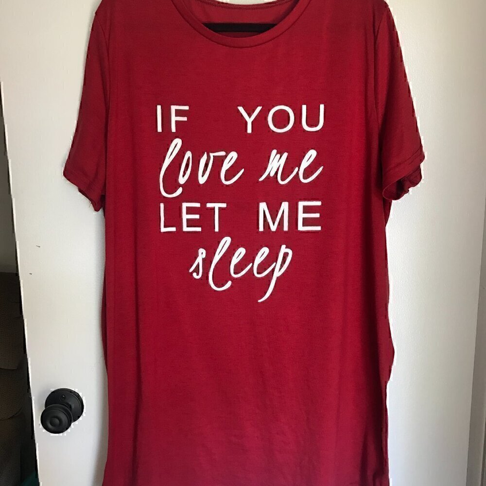 4x Shein If You Love Me Let Me Sleep Red Night Dress